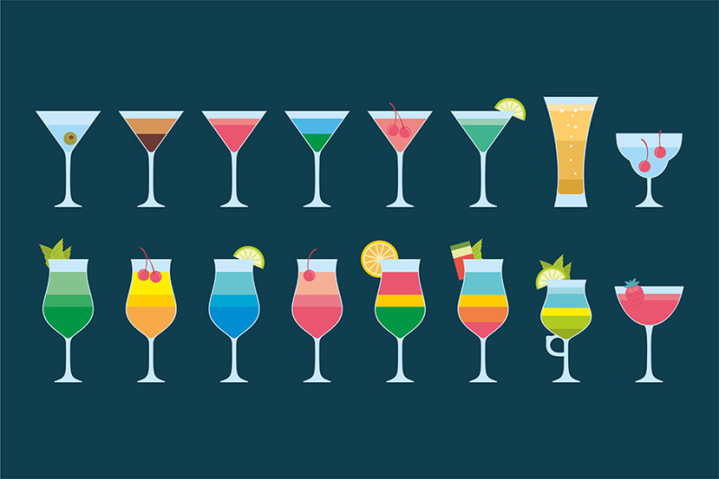 cocktail-icons-set