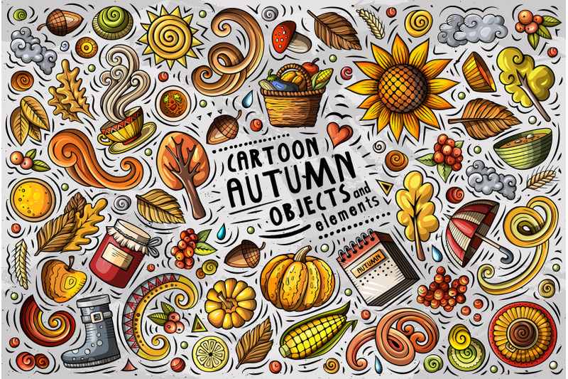 autumn-cartoon-objects-set
