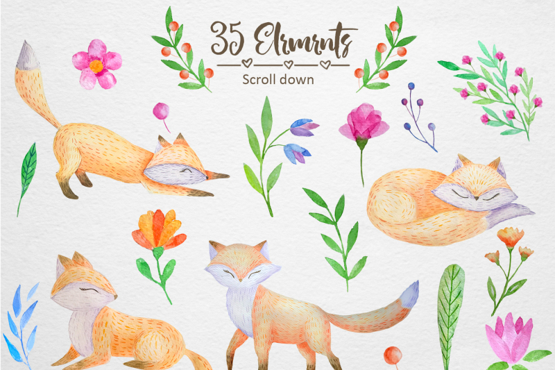 watercolor-cute-fox