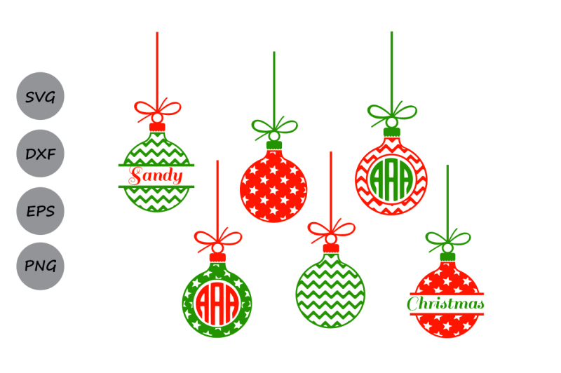 Christmas svg ornaments, christmas ornaments monogram ...