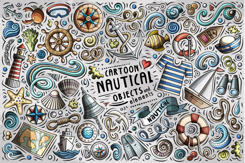 nautical-cartoon-objects-set