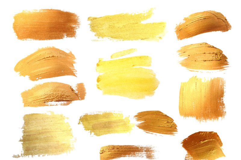set-16-gold-paint-strokes
