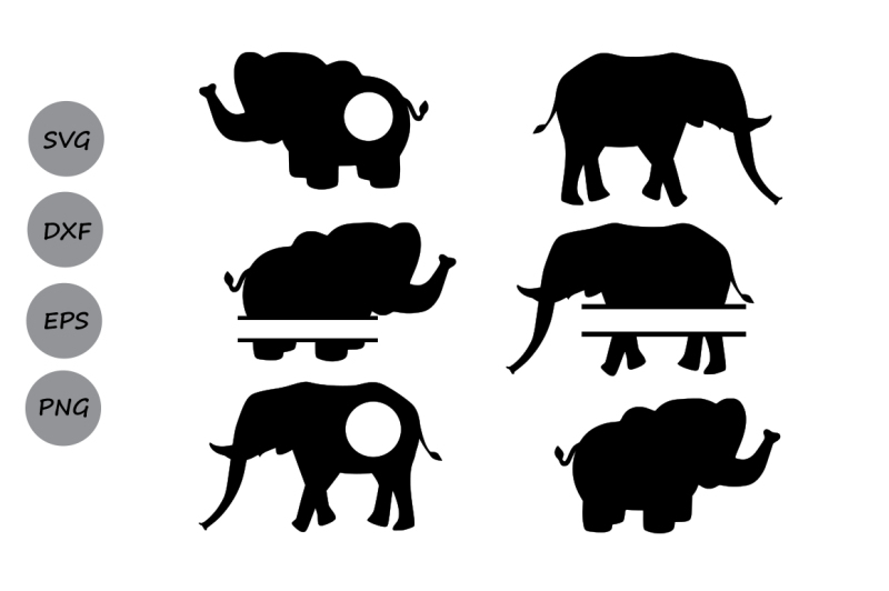 Elephant Svg Monogram, Elephant Svg File, Baby Elephant ...