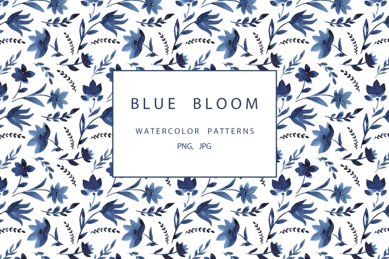 blue-watercolor-floral-patterns