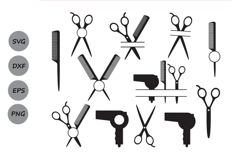 Hairdresser Name Monogram Svg - Layered SVG Cut File