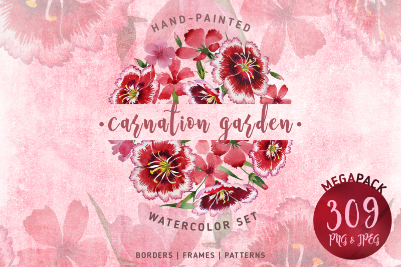 carnation-garden-png-watercolor-set