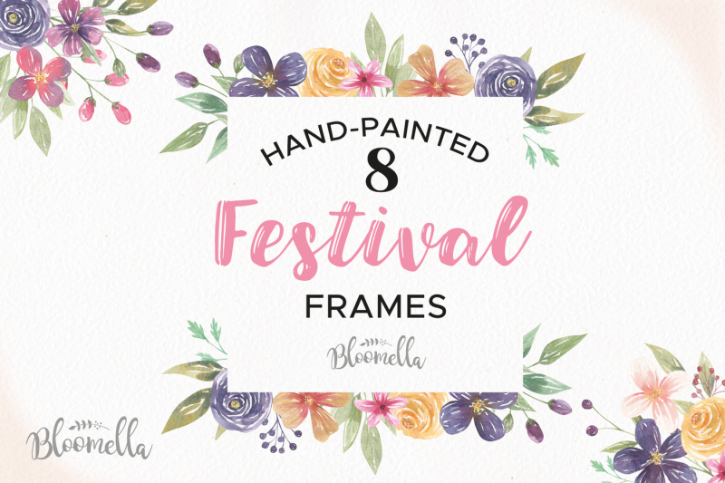 festival-watercolor-frames-hand-painted-boho-wedding-clipart-borders