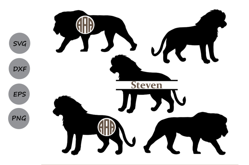 Download lion SVG, lion monogram svg, animal svg, lion silhouette ...