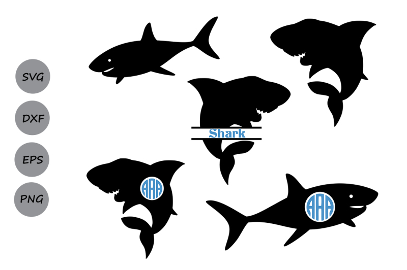 shark-svg-silhouette-shark-monogram-svg-shark-silhouette