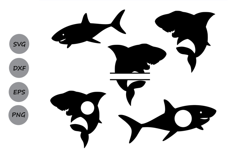 shark-svg-silhouette-shark-monogram-svg-shark-silhouette