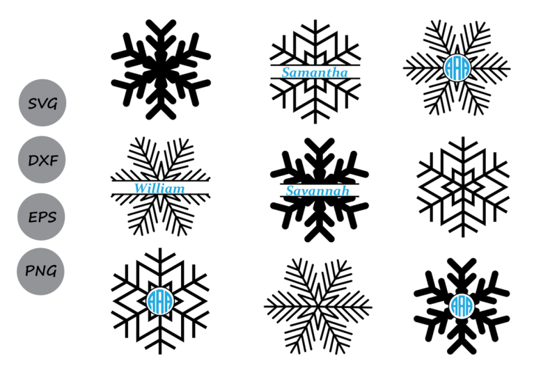 Download Snowflake SVG Cut File, Snowflake Monogram Svg, Snowflakes ...