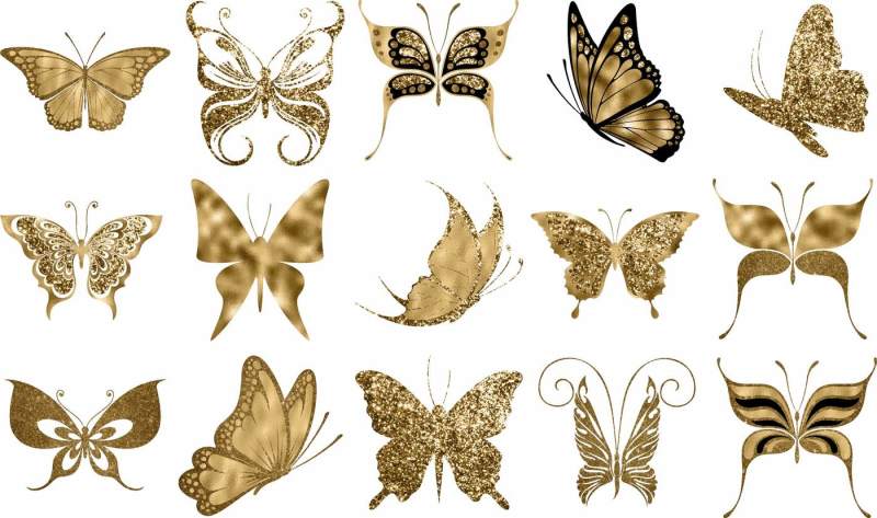 15-gold-glitter-foil-butterfly-clip-arts