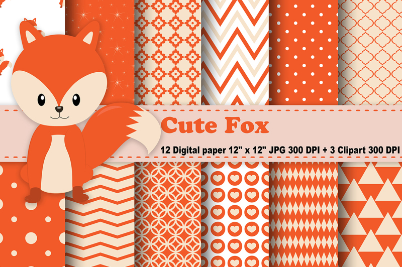 fox-digital-paper-woodland-animals-patterns-animals-background