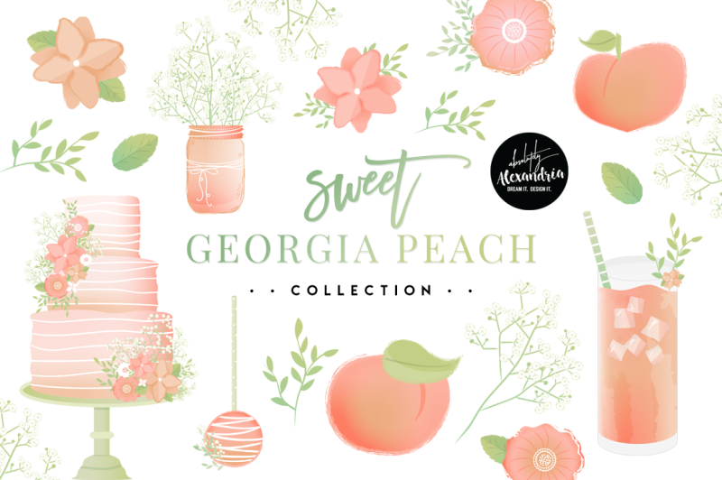 sweet-georgia-peach-clipart-graphics-and-paper-patterns-bundle
