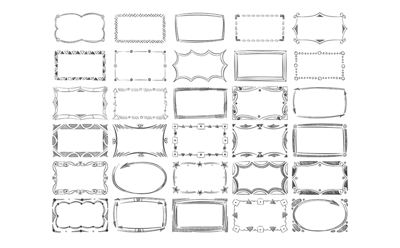 square-doodle-image-frames-hand-drawn-line-borders-vector-set