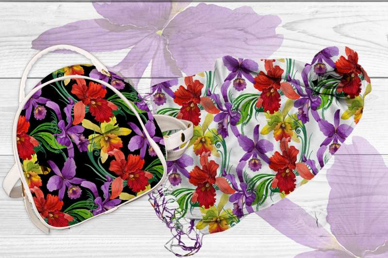 colorful-orchid-png-watercolor-set