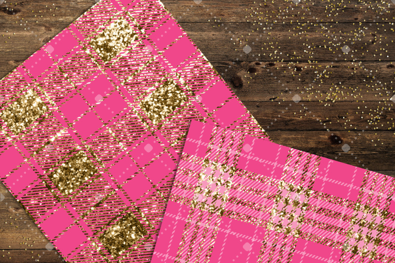 16-luxury-gold-and-pink-glitter-plaid-tartan-digital-papers