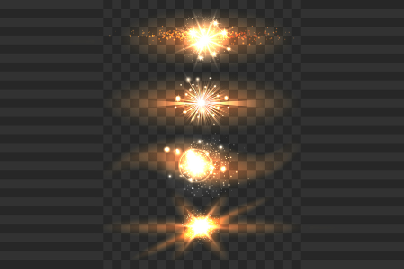 golden-glow-light-effects-stars-on-transparent-background