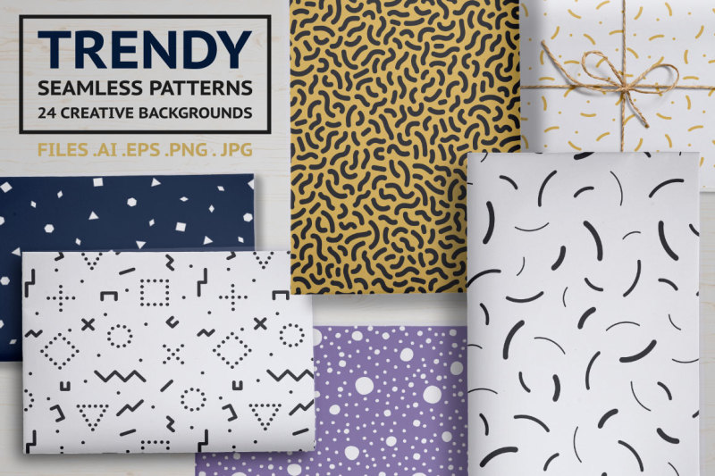 memphis-seamless-patterns-collection