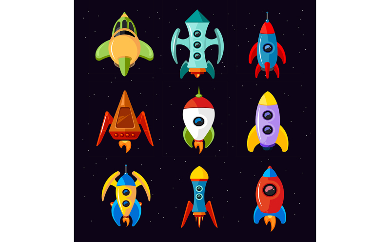 cartoon-spaceships