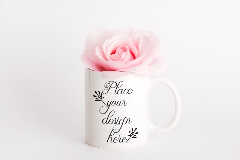 white-coffee-cup-mock-up-mug-mockup-template-floral-pink-stock-photo