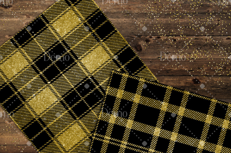 16-black-and-gold-glitter-tartan-plaid-gingham-check-digital-papers