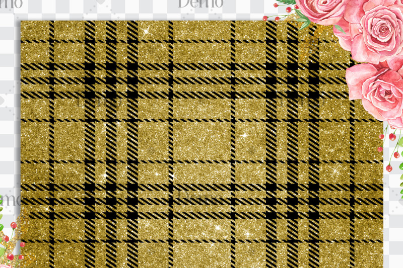 16-black-and-gold-glitter-tartan-plaid-gingham-check-digital-papers
