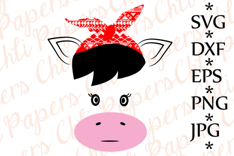 cow-with-bandana-svg-cow-face-svg-cute-cow-svg