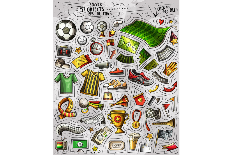 soccer-cartoon-objects-set