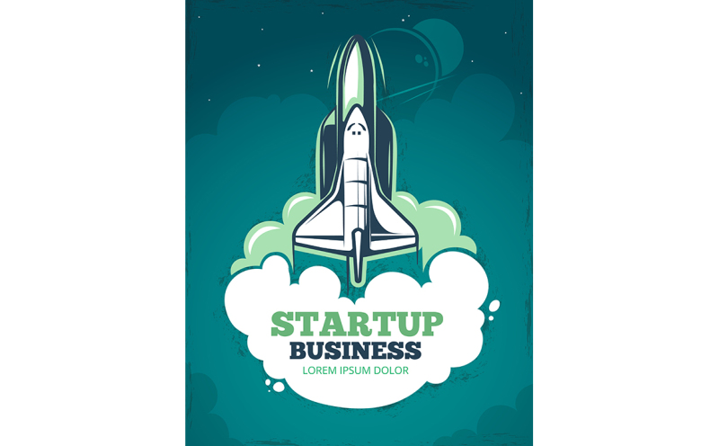 startup-vector-grunge-vintage-60s-poster-with-rocket-spaceship-launch