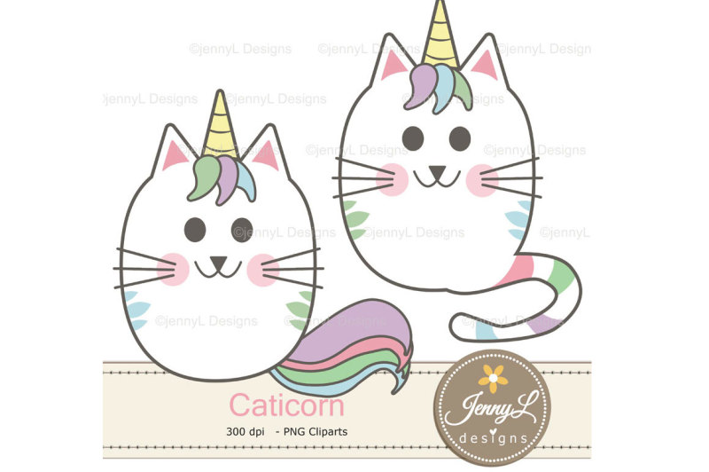 caticorn-digital-papers-cat-clipart-unicorn-cat-kittycorn