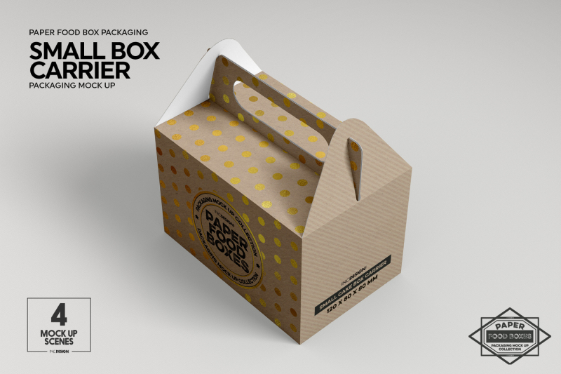 Small Box Carrier Packaging Mockup By INC Design Studio | TheHungryJPEG.com