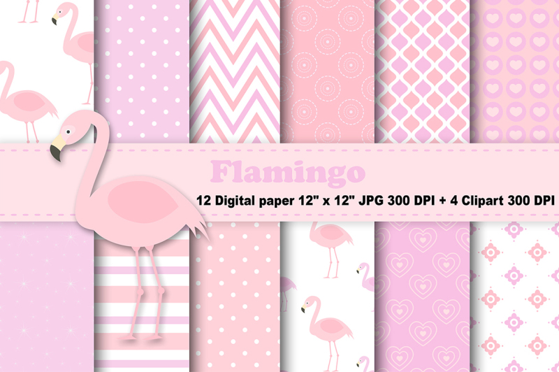 pink-flamingo-digital-paper-flamingo-digital-paper-summer-patterns