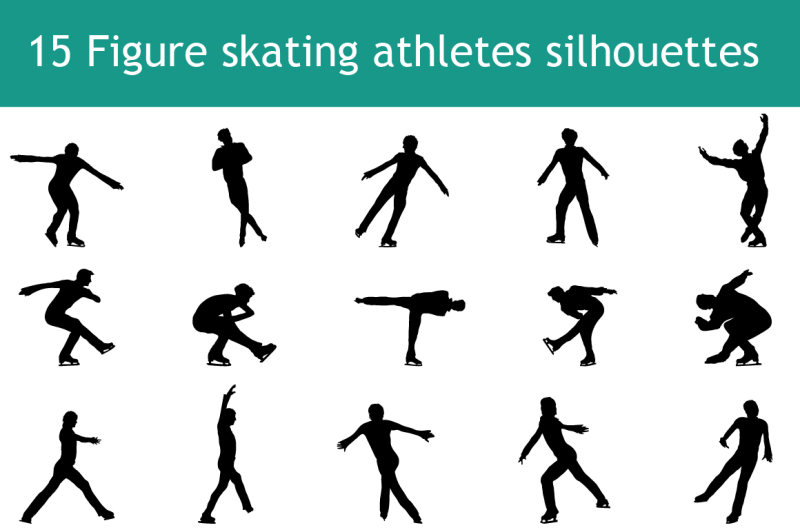 mans-figure-skating-silhouette-set