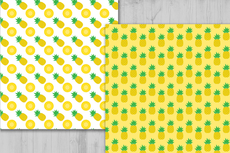 pineapple-digital-paper-fruits-background-summer-background