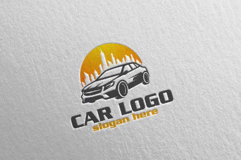 car-logo-with-sun-and-car-automotive