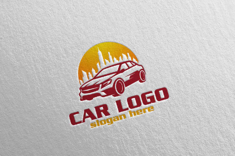 car-logo-with-sun-and-car-automotive