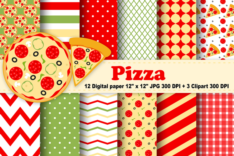 pizza-digital-paper-food-background-fast-food-pattern
