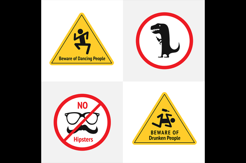 vector-set-of-the-funny-road-signs-for-bar-or-night-club