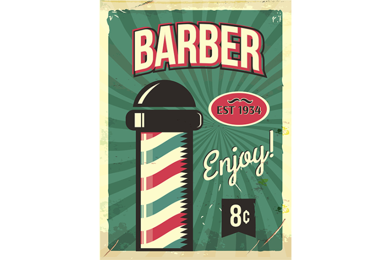 grunge-retro-metal-sign-with-barber-pole-barbershop-flyer