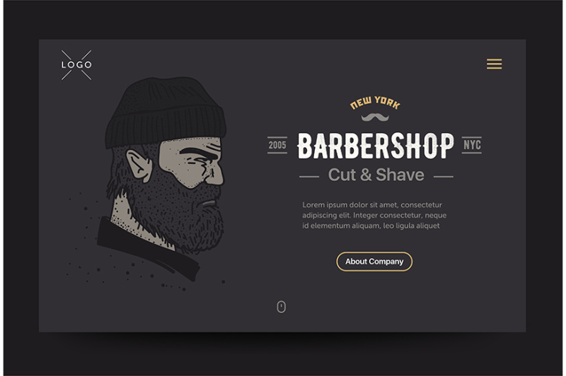 barbershop-website-template-bearded-man-illustration