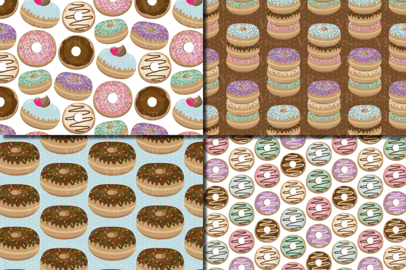 donuts-digital-paper-pack-pastel-chocolate-donut-backgrounds