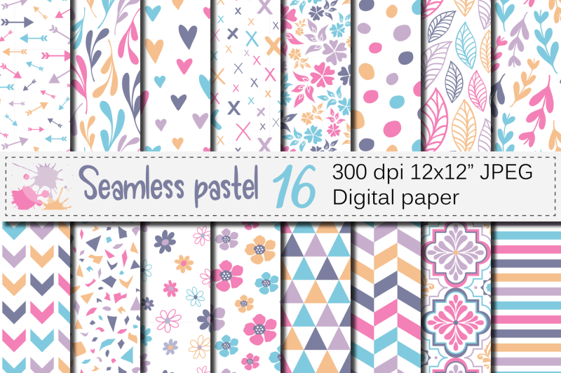 seamless-pastel-patterns-pastel-geometric-and-floral-digital-paper