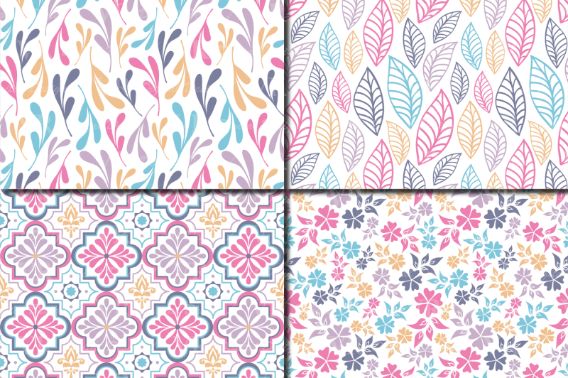 seamless-pastel-patterns-pastel-geometric-and-floral-digital-paper