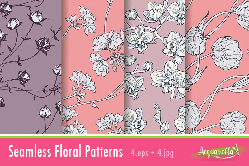 pink-set-floral-patterns