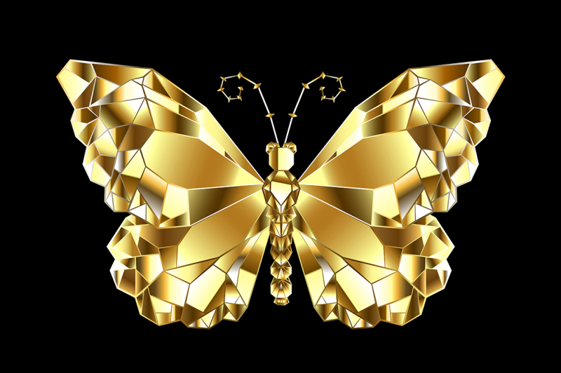 gold-polygonal-butterfly
