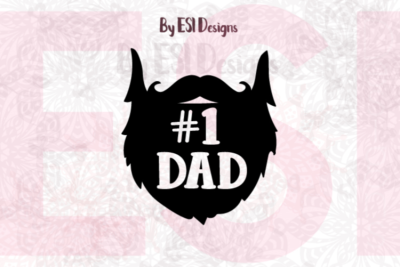 number-1-dad-beard-design-svg-dxf-eps-and-png