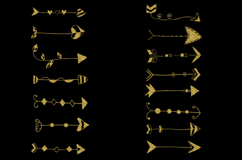 gold-glitter-arrows-clipart-set-golden-doodle-arrow-wedding-clip-art