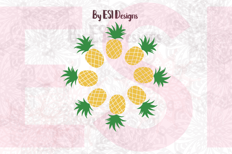 pineapple-circle-monogram-frame-design