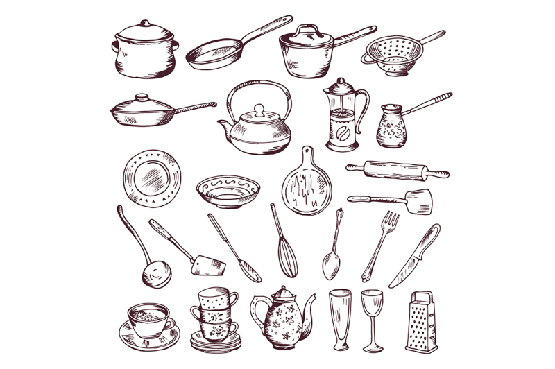 hand-drawn-vector-illustration-of-kitchen-tools-isolate